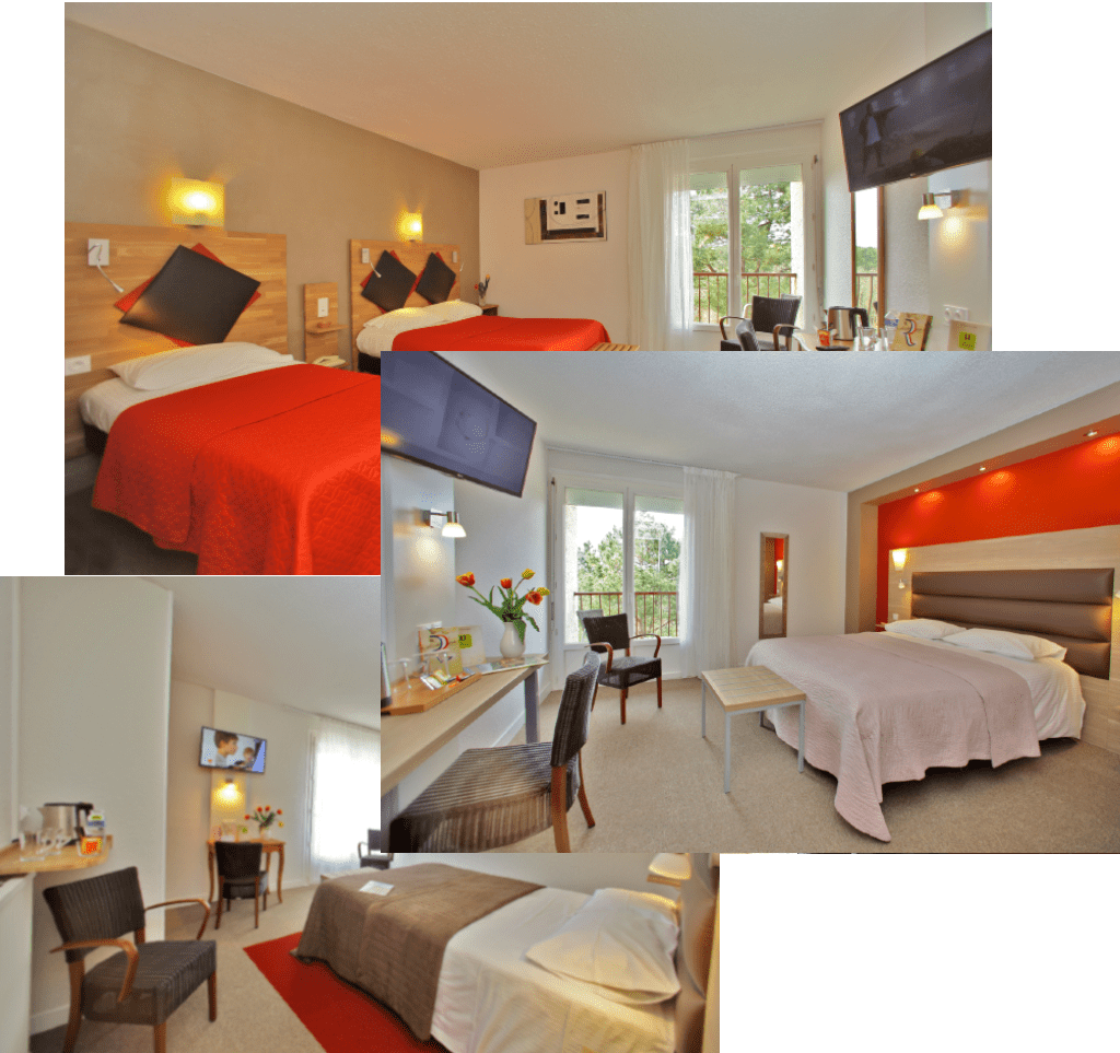 Double, twin, triple and family bedrooms in the center of Dordogne